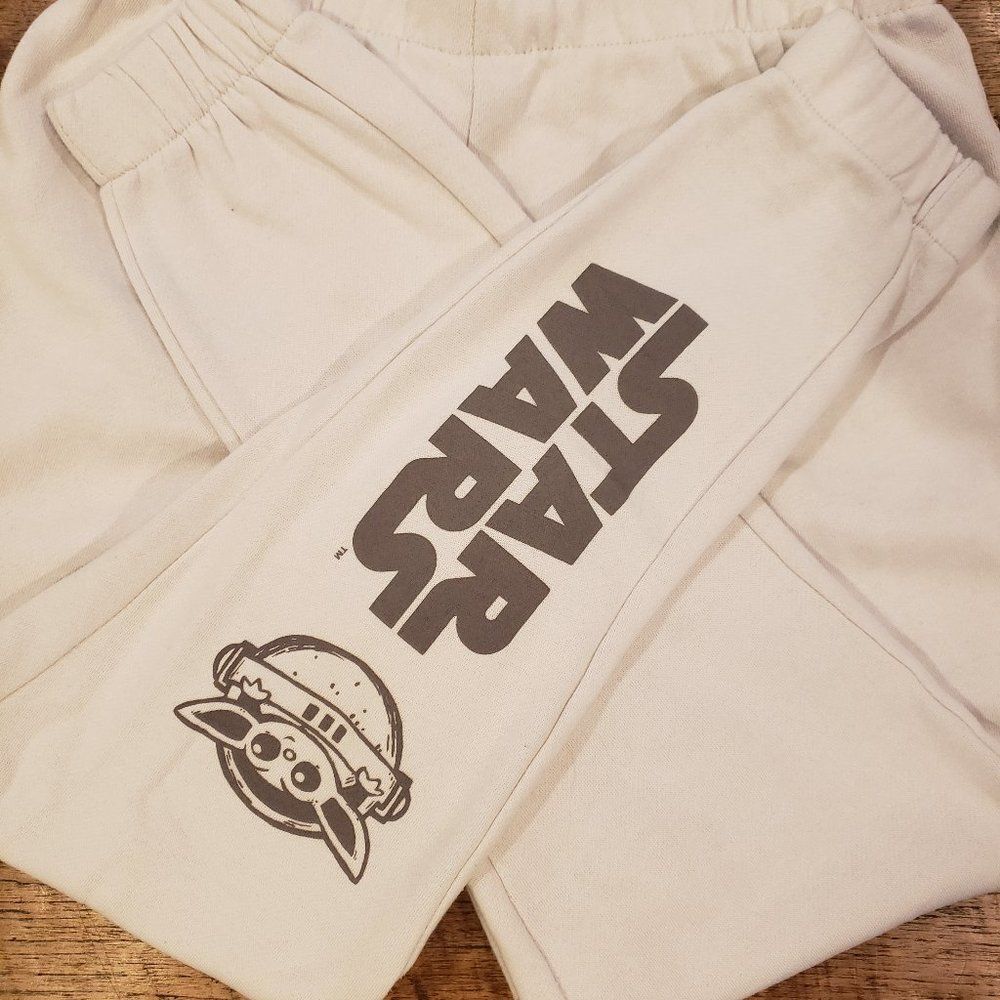 Star Wars Youth Sweatpants Sz S Grogu Mandalorian Pajamas Sleepwear Fall Winter - Picture 5 of 8